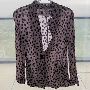H&M x Anna Glover Blazer Shirt, Pink/Blue, Size 2